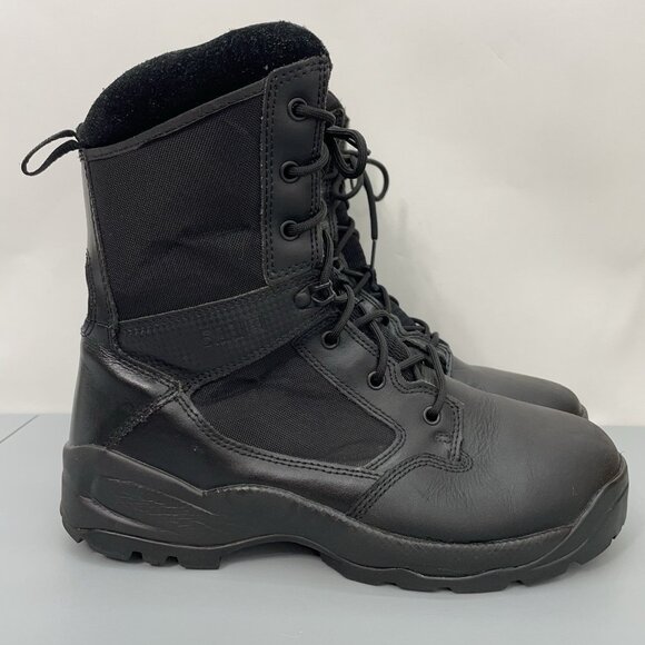 5.11 Tactical ATAC 2.0 8” Boots Combat Duty Side Zip Leather Black Mens 12 - Picture 2 of 15